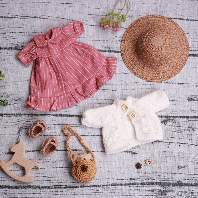 Waldorf Doll Dress-Up Personalized Outfit Handmade Knitted Doll Dress Set Waldorf Doll Dress-Up Personalized Outfit Handmade Knitted Doll Dress Set
