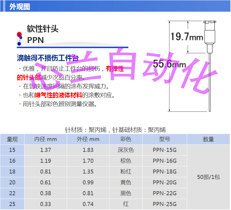 Mushashi Takehide PPN-15 16 18 18 22 22 25G 25G needle