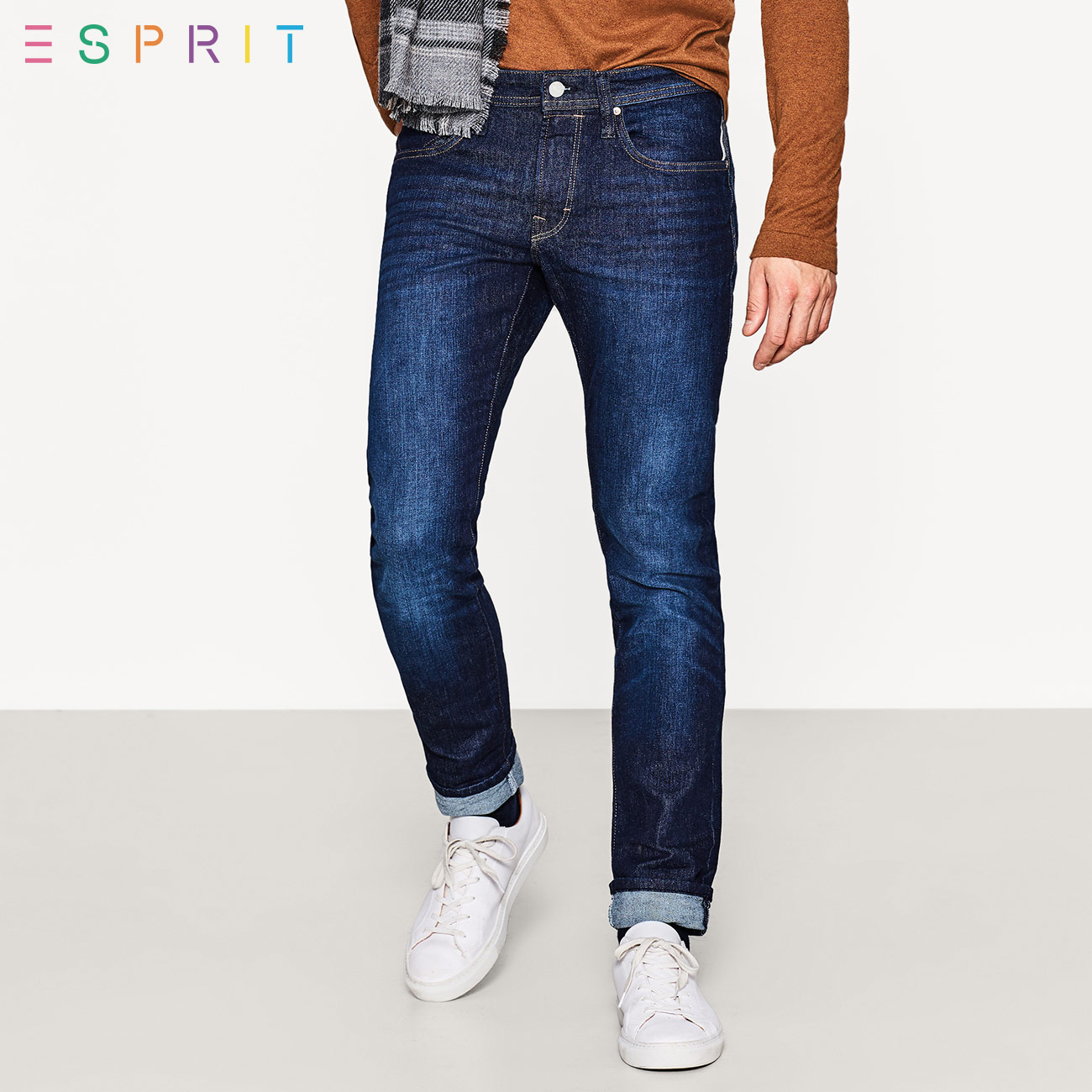 ESPRIT EDC男装2018春|新品|基本款直筒牛仔裤男-998CC2B803