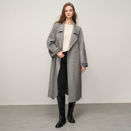 BasicHouse/Baijiahao long woolen coat 2023 winter new pattern design woolen coat for women