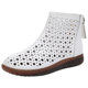 ເກີບສັ້ນເກີບເກີບຫນັງແທ້ 2024 ໃຫມ່ພາກຮຽນ spring ແລະດູໃບໄມ້ລົ່ນ hollow ເກີບແມ່ຍິງ hole-in-the-wall sandals soft-soled Martin boots summer boots