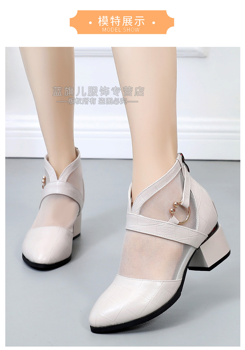 Mùa xuân 2019 giày nữ mới dày với đôi bốt ngắn Giày đế xuồng dành cho nữ với giày da Martin - Giày ống boot trắng cao cổ