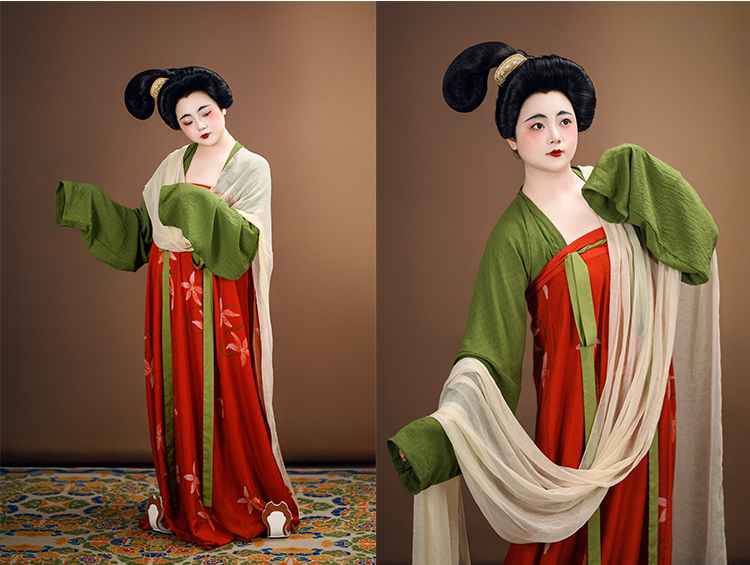 Китайцы одежда наборы 【佳期阁】【唐俑二号】唐代陶俑服饰复原系列齐胸衫裙春夏