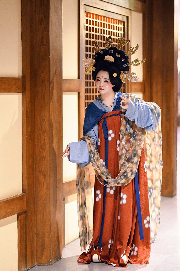 Китайцы одежда наборы 【佳期阁】【唐俑四号】唐代陶俑服饰复原系列齐胸衫裙春秋