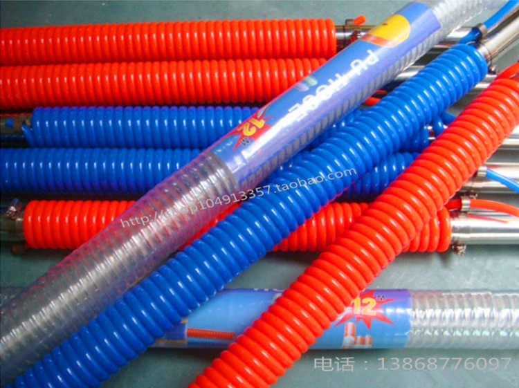 PU spring tube telescopic tube spiral tube outer diameter trachea 12M inner diameter 8MM6 9 m 12 m 15 can be additionally equipped with joint