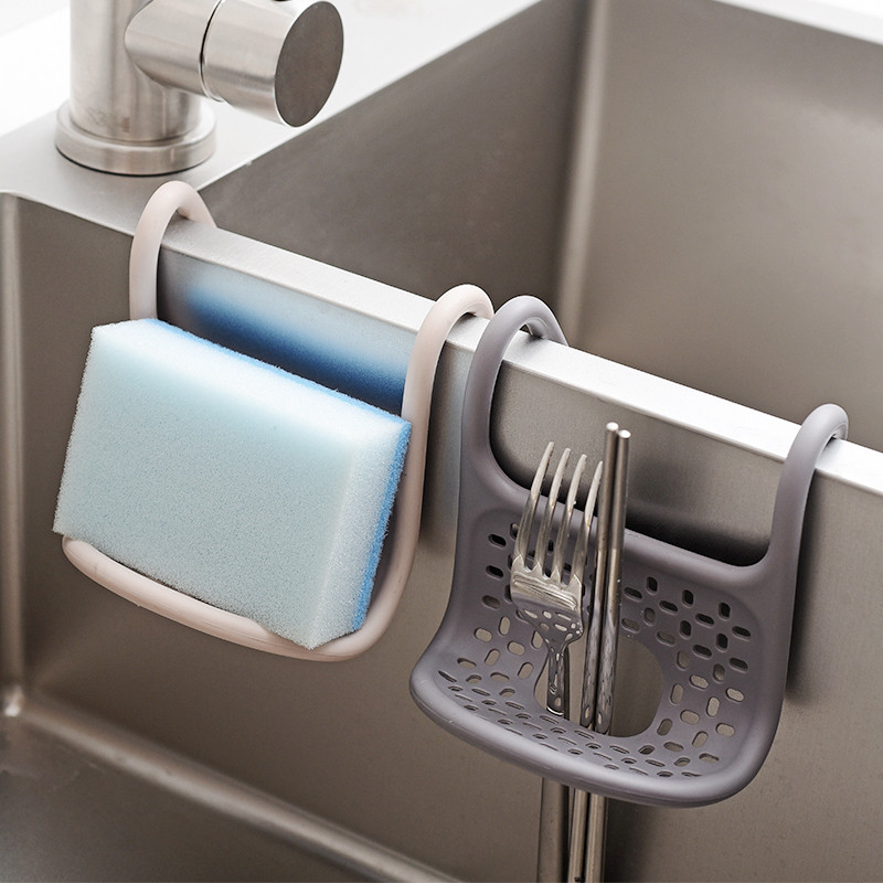 Japan Sink Drain Basket Kitchen Sink Drain Rack Soap Sponge Containing Basket Tap Bendable Hanging Basket