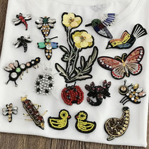 2017 Popcorn hand nail Pearl Insect Cloth clothing Shoes Bag Decoration DIY Accessories Butterfly Bee Snail Worm