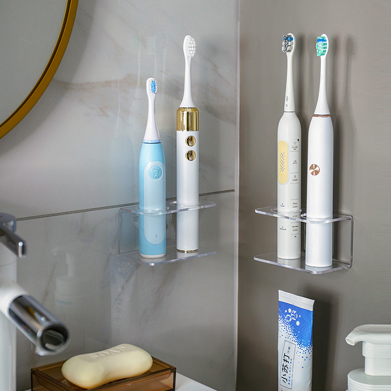 Toothbrush shelf makeup room free punching wall hanging wall type electric toothbrush rack toothbrush rack tooth holder creative