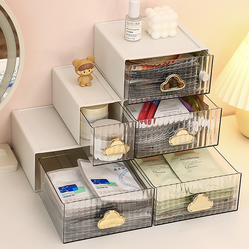 Desktop Drawer Mask Box Transparent Cosmetic containing case Acrylic Makeup Desk Skin Care Products Finishing shelf