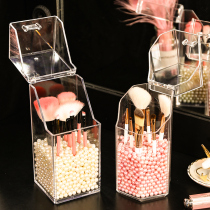 Acrylic lip glaze makeup brush barrel beauty brush barrel storage box clamshell large desktop dust brush barrel rack dormitory