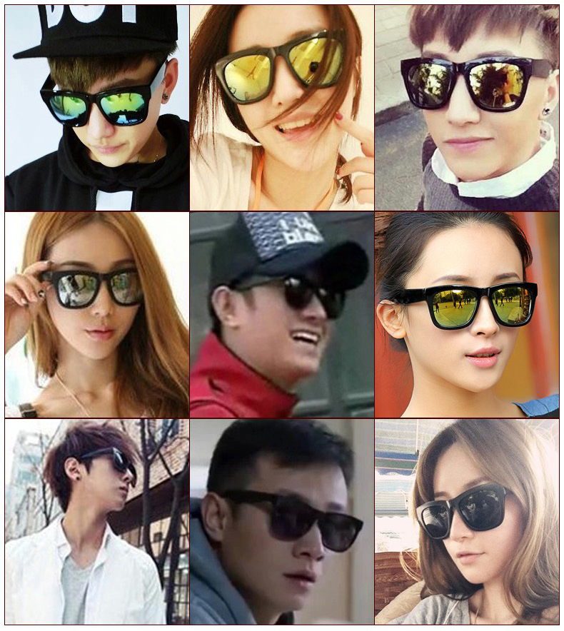 Kính râm retro mới của Hàn Quốc nam và nữ kính râm màu phân cực kính hipster night Vision sao mô hình kính lớn kính râm nữ chính hãng