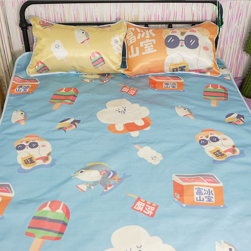 [Lưu trữ] Original Toyama, Toyama đáng yêu bộ ba hầm chứa nước đá băng lụa mat ba mảnh có thể gập lại - Thảm mùa hè chieu dieu hoa