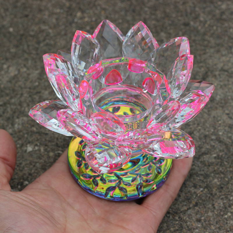 Buddhist supplies for lamp lotus lamp crystal lotus lamp for the Buddha lamp crystal lotus candle holder crystal ghee lamp holder