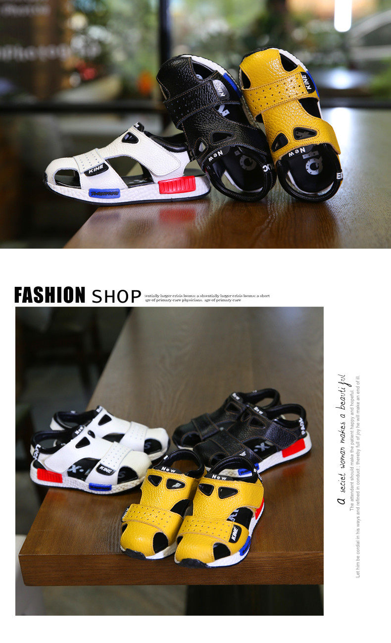 Sandales enfants en cuir Baotou totem pour été - semelle caoutchouc Wear - Ref 1053451 Image 17