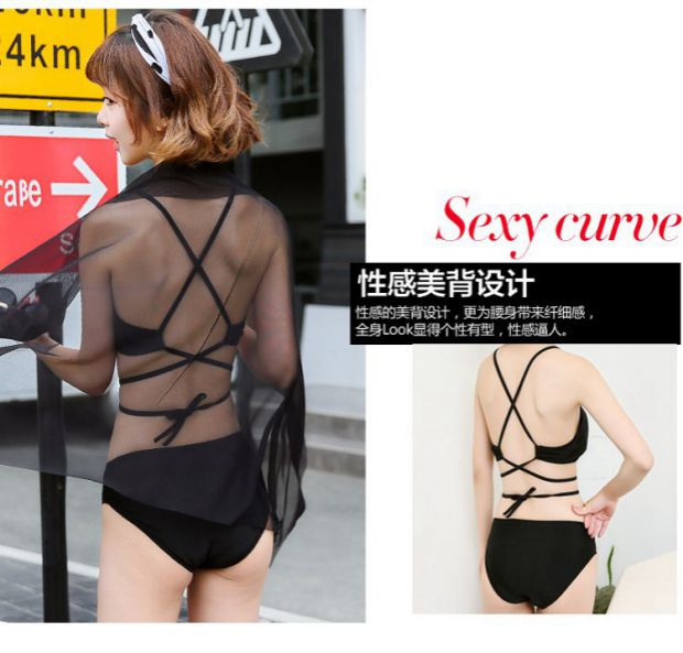 Áo tắm nữ eo cao gợi cảm của Hàn Quốc ngực nhỏ tập hợp thép tấm bikini ba mảnh chia áo tắm mùa xuân nóng bỏng - Bikinis đồ bơi 2 mảnh dạng váy