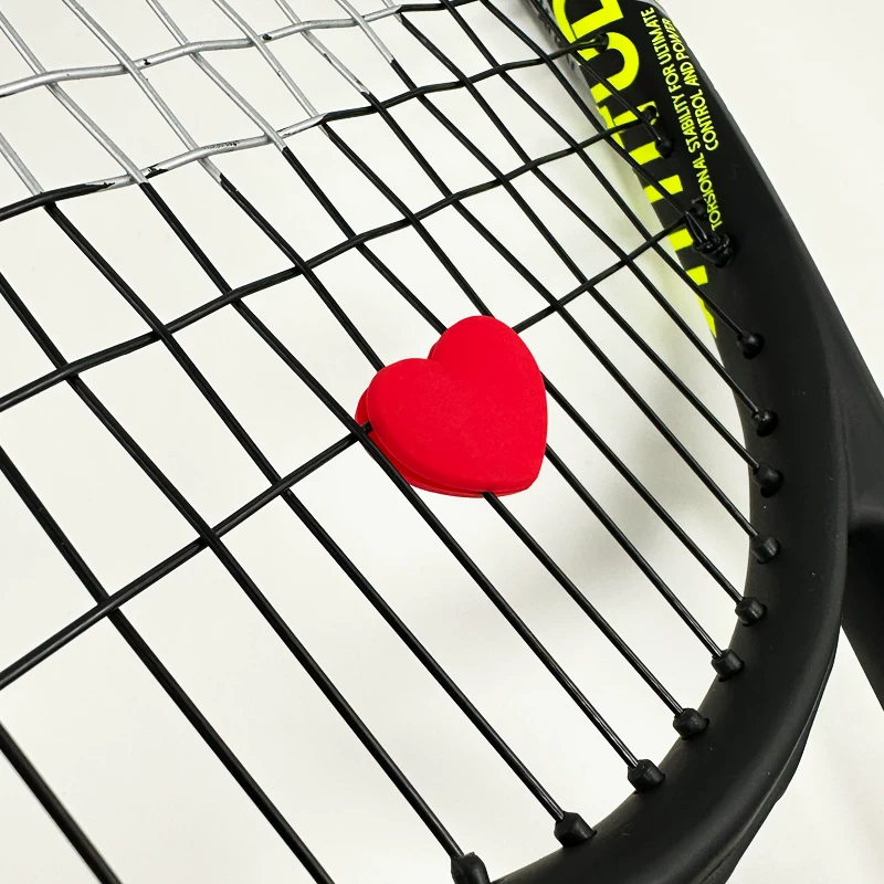 Tennis racket, cute shock-absorbing ecological double-sided cartoon shock absorber with accessories heart shaped, clips included