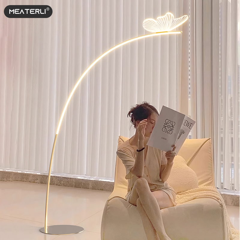 Eye-Protecting Floor Lamp, Led Reading Lamp, Standing Table Lamp Next to the Sofa in the Living Room, Butterfly Decorative Lamp