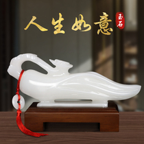 Natural jade life-fulfilling ornaments living room TV cabinet entrance decoration ginseng crafts opening housewarming gift
