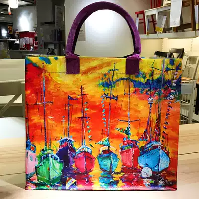 European and American student bag small zipper lunch with large capacity folding portable handbag environmental shopping bag female