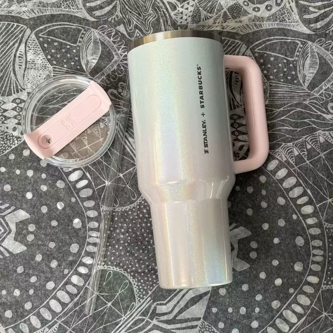 Кружка Starbucks 2025 Романтический океан серия Anniversary Gradient Stanley сотрудничество, термостойкая стальная трубка с трубкой