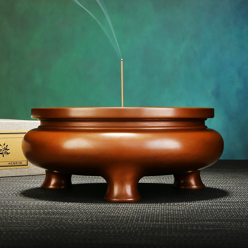 銅細工 高脚鼎式三足香炉 香篆薫炉 盤香 線香 供養香炉 銅細工 高脚鼎式三足香炉 香篆薫炉 盤香 線香