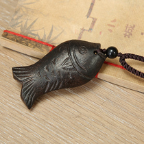 Retro National Wind Necklace Girl Art Great Pendant Wood Fish Wool Clothing Chain Cotton Linen Accessories 100 Hitch Pendant 8888