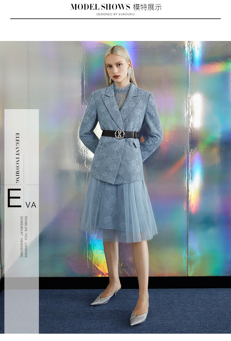 Pre-sale Ivy Ou Xiu 2019 Autumn Women New Niche Pháp Elegant Elegant Suit Suit Suit Suit - Business Suit măng tô nữ