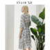 Yihua Ou Xiu 2019 Summer Women New Aging Fun In chữ Đầm voan ruffle - Váy eo cao 	váy body rút eo		 Váy eo cao