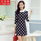 Spring and Autumn three-quarter sleeve large size A-line skirt, age-reducing belly-covering doll collar dress, autumn and winter slimming large size bottoming skirt