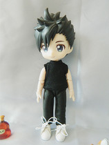  ob11 Baby clothes sportsman turtleneck vest(multi-color) Slim black leather pants