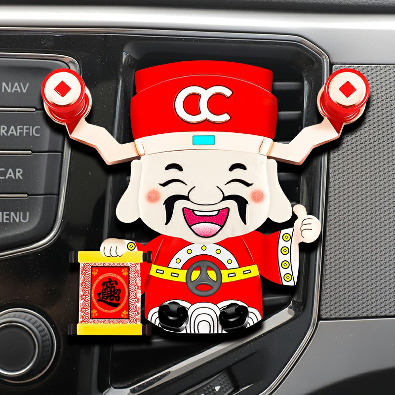 God of wealth driving hand motorcycle car mobile phone holder Navigation multi-function car car air outlet creative car mobile phone holder