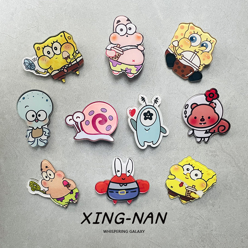 SpongeBob SquarePants brooches, cartoon anime merchandise, badges, pins, clothing, bags, accessories, student birthday gifts