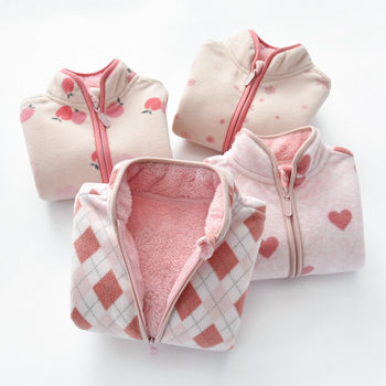 Thickened autumn and winter fleece warm children's sweatshirt for baby girls