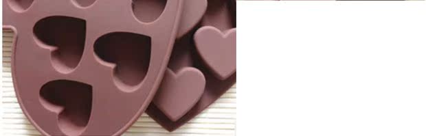 Khuôn sô cô la hình trái tim Công cụ làm bánh silicone Tự làm bánh ba chiều làm xà phòng làm bằng tay Khuôn sô cô la khuôn làm bánh flan