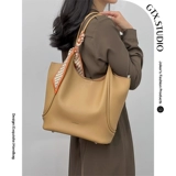 Универсальная белая кожаная вместительная и большая сумка через плечо, из натуральной кожи