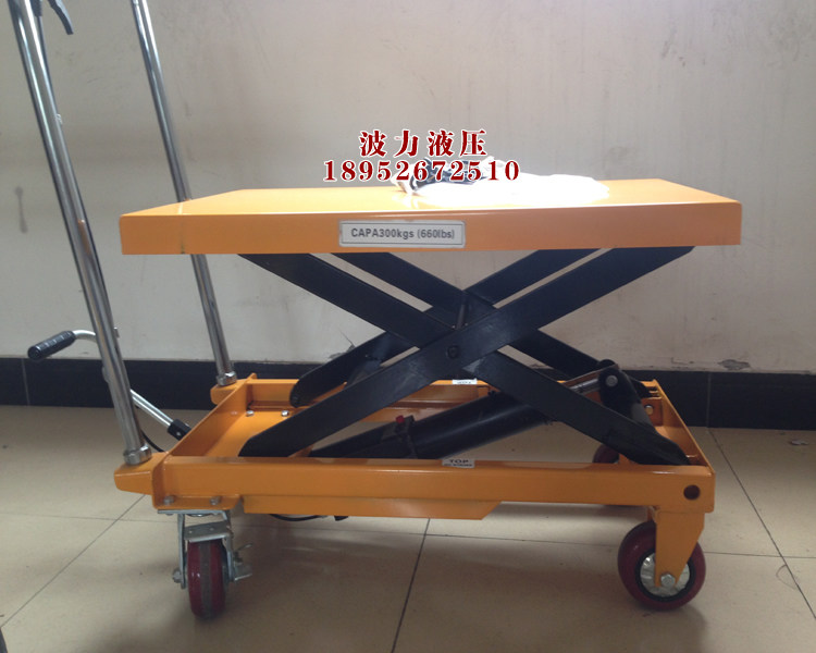 2 tons lift 1 meter manual mobile lift hydraulic platform truck double oil pump hand push mold special lift truck