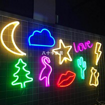 ins Neon modeling lamp Net red bedroom decoration girl heart room decoration Shake soft sister chic fairy wall