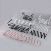 Pallet hanging basket adhesive hook ins wrought iron grid photo wall accessories supermarket household shelf black and white Pink