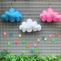 Cute clouds and raindrops hanging ornaments pink girl heart Net red room decoration photo props childrens room raindrops clouds