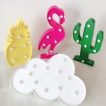 ins decorative lamp Flamingo cactus lamp girl heart room photo props Net red bedroom decoration decorations
