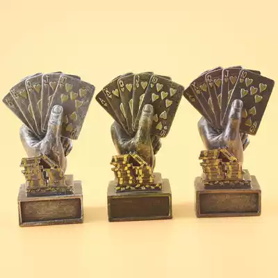 Club professional Texas Hold'em game three-color trophy medal holder souvenir event gift