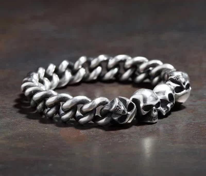 werkstatt münchen wm Four-connected Skull bracelet bracelet 