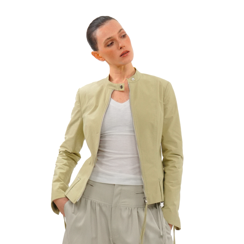 Axypages Retro High-End Waist-Cinching Tailored Zipper Jacket with Tassels