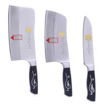 Golden Gate cannonball steel kitchen knife Stainless steel slicing knife Bone chopping knife Frozen knife Fruit knife Three-piece set of knives