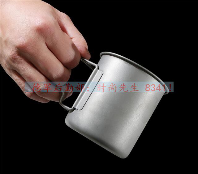 Outdoor single-layer pure titanium folding water cup pure titanium wine glass titanium coffee cup outdoor picnic titanium tea cup with lid