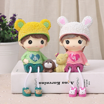 Cute couple doll hanging foot doll Cute doll Home decoration Living room bedroom decoration Wedding gift