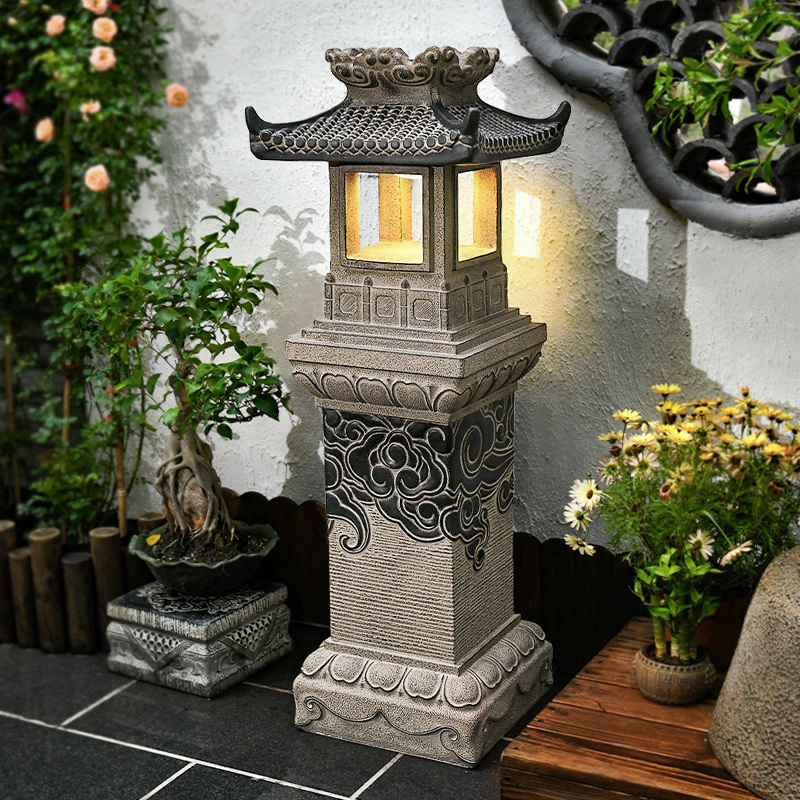 Outdoor Lanterns, Solar-Powered Floor Lamps, Courtyard Landscaping, Chinese-Style Small Yard Lawn Lights, Outdoor Imitation Stone Garden Lights Outdoor Lanterns, Solar-Powered Floor Lamps, Courtyard Landscaping, Chinese-Style Small Yard Lawn Lights, Outdoor Imitation Stone Garden Lights