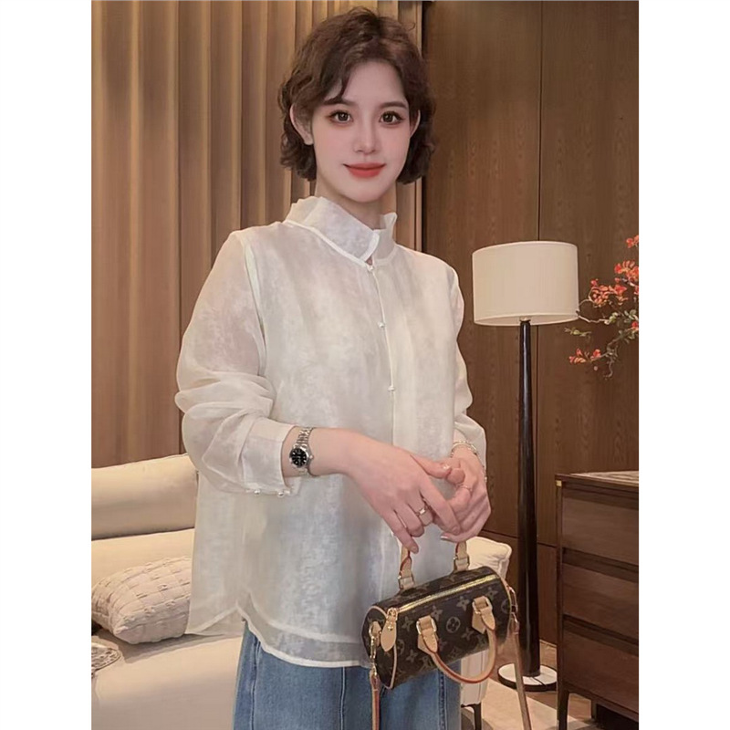 New Chinese-Style National Fashion Shirt for Women, Autumn 2026, New High-End Style, Petite, Age-Reducing, Stylish Top, Super Pretty Blouse New Chinese-Style National Fashion Shirt for Women, Autumn 2026, New High-End Style, Petite, Age-Reducing, Stylish Top, Super Pretty Blouse