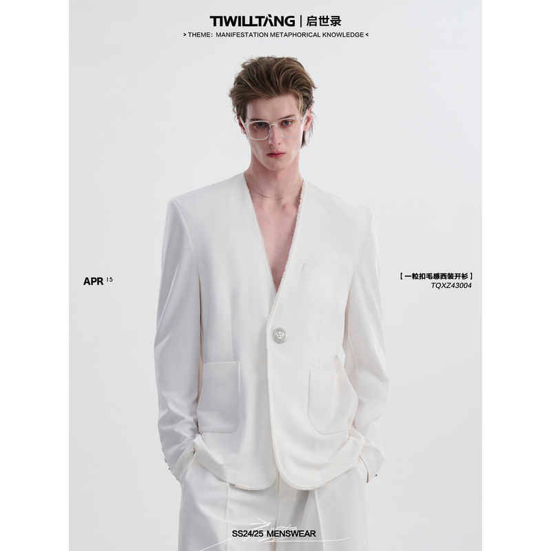 Qishilu Tiwilltang "Dreaming Youth" One-Button Blazer Men's Spring/Summer Long Pants Casual Suit