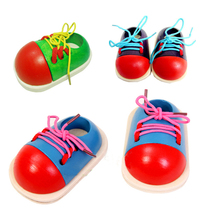 Montessori wear shoelaces to tie shoelaces puzzle panel childrens baby early education puzzle threading toys early education teaching aids